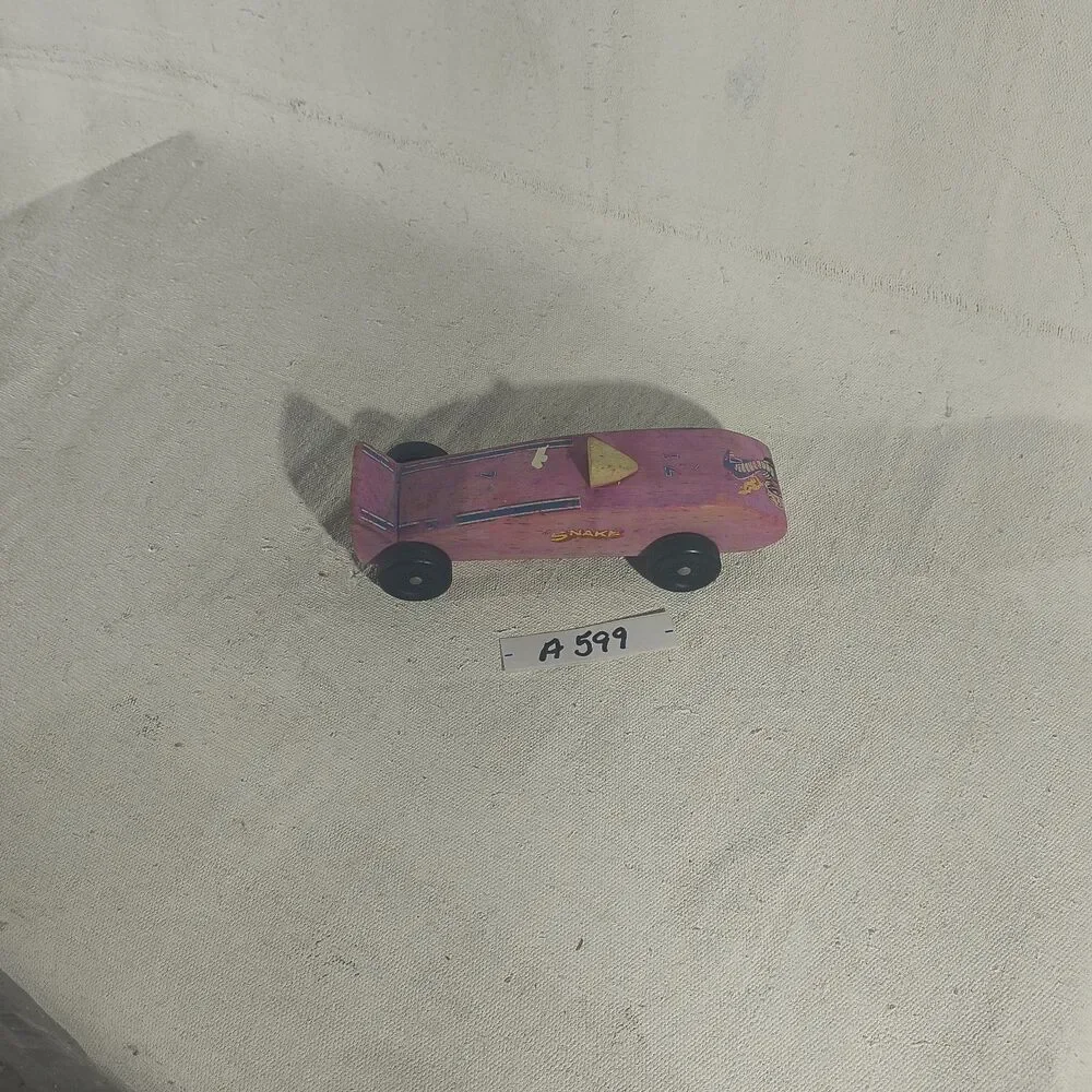 Pinewood derby car ready to race Vintage Cub Scouts